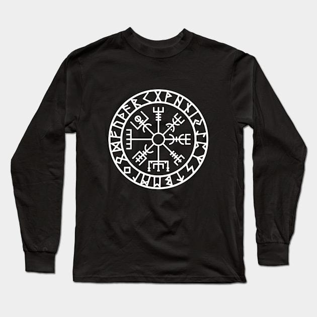 Vegvisir Compass White Long Sleeve T-Shirt by VT Designs